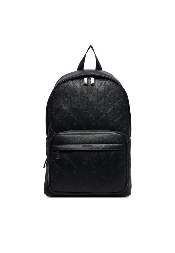Calvin Klein Plecak Emblem Aop Deboss Round Backpack LV04D3560G Czarny. Kolor: czarny. Materiał: skóra