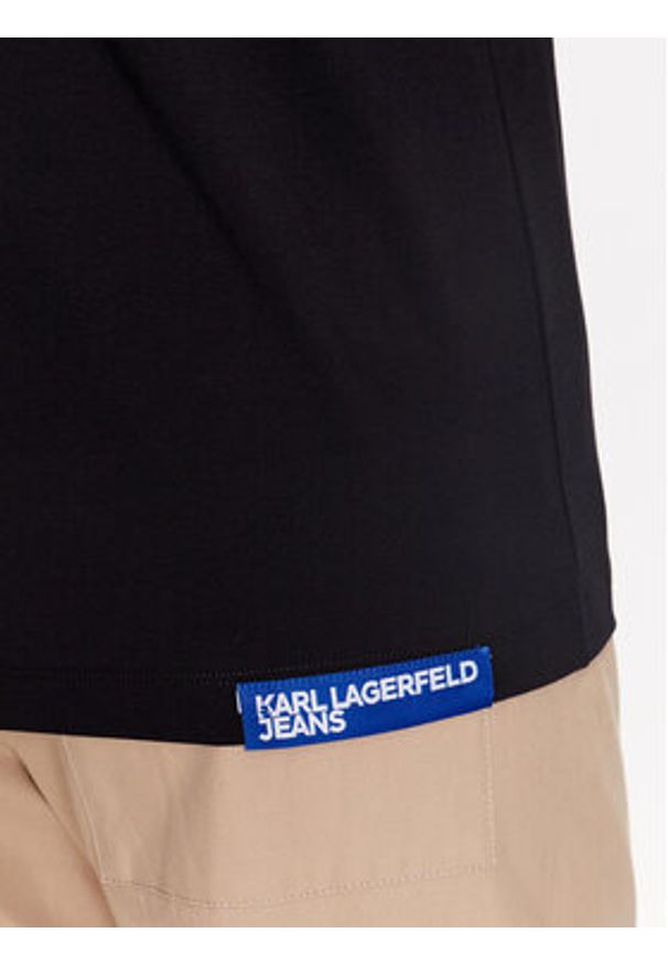 Karl Lagerfeld Jeans T-Shirt 231J1706 Czarny Regular Fit. Kolor: czarny. Materiał: bawełna