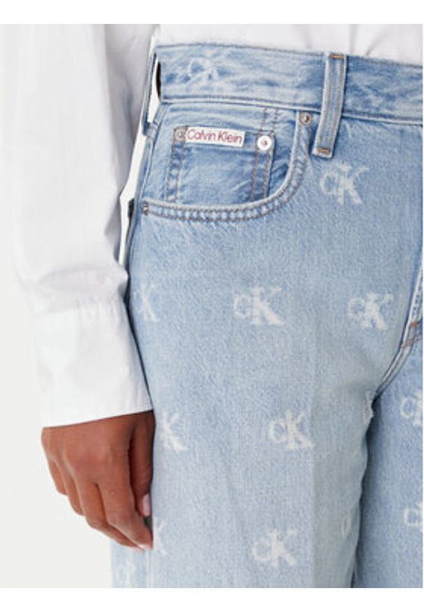Calvin Klein Jeans Jeansy LV047C785G Niebieski Wide Leg. Kolor: niebieski
