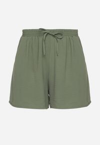 Born2be - Zielone Szorty z Wysokim Stanem i Gumką w Pasie Mevaraia. Stan: podwyższony. Kolekcja: plus size. Kolor: zielony. Sezon: lato. Styl: klasyczny, elegancki #4