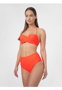 4f - Góra od bikini damska. Kolor: pomarańczowy. Materiał: dzianina