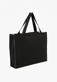 Renee - Czarno-Beżowa Torebka o Modelu Shopper z Suwakiem i Napisem Salisella. Kolor: czarny. Wzór: napisy. Styl: biznesowy, casual #3