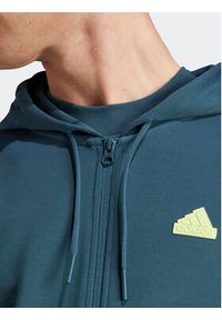 Adidas - adidas Bluza Future Icons 3-Stripes Full-Zip Hoodie IJ8878 Turkusowy Regular Fit. Kolor: turkusowy. Materiał: bawełna #12