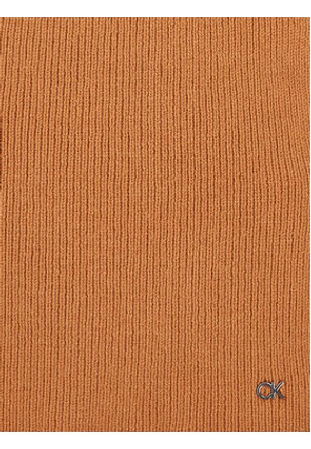 Calvin Klein Szalik K60K612603 Brązowy. Kolor: brązowy. Materiał: wełna, materiał