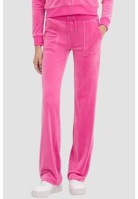 Juicy Couture - JUICY COUTURE Różowe damskie spodnie welurowe Del Ray Pocket Pant, Rozmiar M. Kolor: różowy. Materiał: welur #3