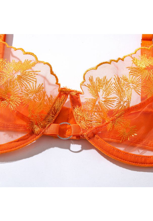 Intica - Komplet bielizny z delikatnych materiałów na romantyczne wieczory Katyusha. Kolor: pomarańczowy. Materiał: materiał