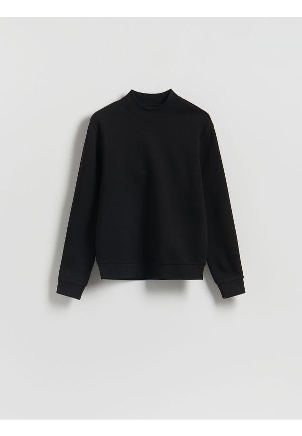 Reserved - Bluza ze stójką - czarny. Typ kołnierza: kołnierzyk stójkowy. Kolor: czarny. Materiał: dzianina, bawełna