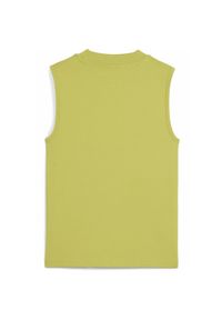 Puma - Damska wąska koszulka bez rękawów Palm Resort z grafiką PUMA Sea Kelp Green. Kolor: zielony. Materiał: guma. Długość rękawa: bez rękawów. Wzór: nadruk