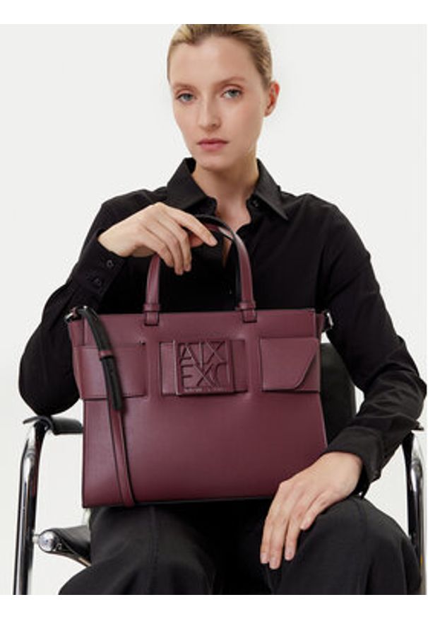 Armani Exchange Torebka 942689 0A874 UA343 Bordowy. Kolor: czerwony. Materiał: skórzane