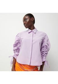 Reserved - Koszula z bufiastymi rękawami - Fioletowy. Kolor: fioletowy #1