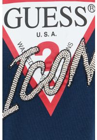 Guess T-shirt damski kolor turkusowy. Okazja: na co dzień. Kolor: turkusowy. Wzór: aplikacja. Styl: casual #3