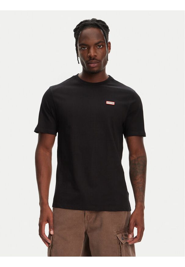 Hunter T-Shirt Tavish HARM0082251 Czarny Regular Fit. Kolor: czarny. Materiał: bawełna