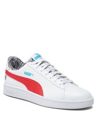Puma Sneakersy Smash V2 Me Happy 386396 01 Biały. Kolor: biały. Materiał: skóra