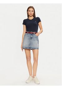 Tommy Jeans T-Shirt DW0DW20459 Granatowy Slim Fit. Kolor: niebieski. Materiał: bawełna