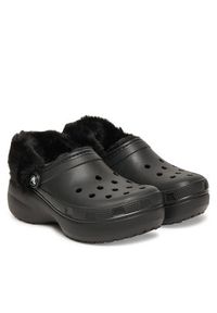 Crocs Klapki Classic Platform Fuzz Lined Clog 212854 Czarny. Kolor: czarny. Obcas: na platformie #2