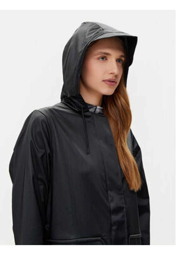 Rains Kurtka przeciwdeszczowa String W 18550 Czarny Regular Fit. Kolor: czarny. Materiał: syntetyk
