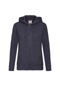 FRUIT OF THE LOOM - Bluza Damska Premium Z Kapturem. Typ kołnierza: kaptur. Kolor: niebieski