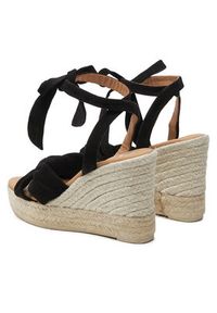 Manebi Espadryle Hamptons Wedge Espadrilles With Knot K 1.0 WS Czarny. Kolor: czarny. Materiał: zamsz, skóra