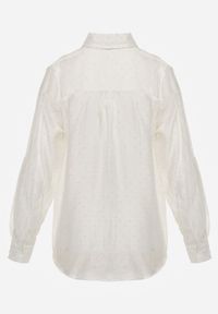 Born2be - Jasnobeżowa Transparentna Koszula Ozdobiona Cyrkoniami Clymadia. Okazja: na co dzień. Kolor: beżowy. Materiał: jeans. Wzór: aplikacja. Styl: casual, klasyczny #7