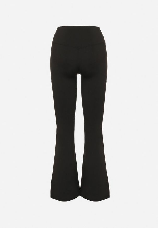 Born2be - Czarne Spodnie Legginsy Typu Dzwony z Wysokim Stanem Melonell. Stan: podwyższony. Kolor: czarny