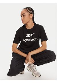 Reebok T-Shirt RK25319CCW Czarny Regular Fit. Kolor: czarny. Materiał: bawełna