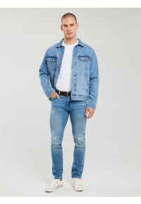 Big-Star - Jeansy męskie skinny z przetarciami niebieskie Jeffray 298. Kolor: niebieski. Styl: elegancki #3