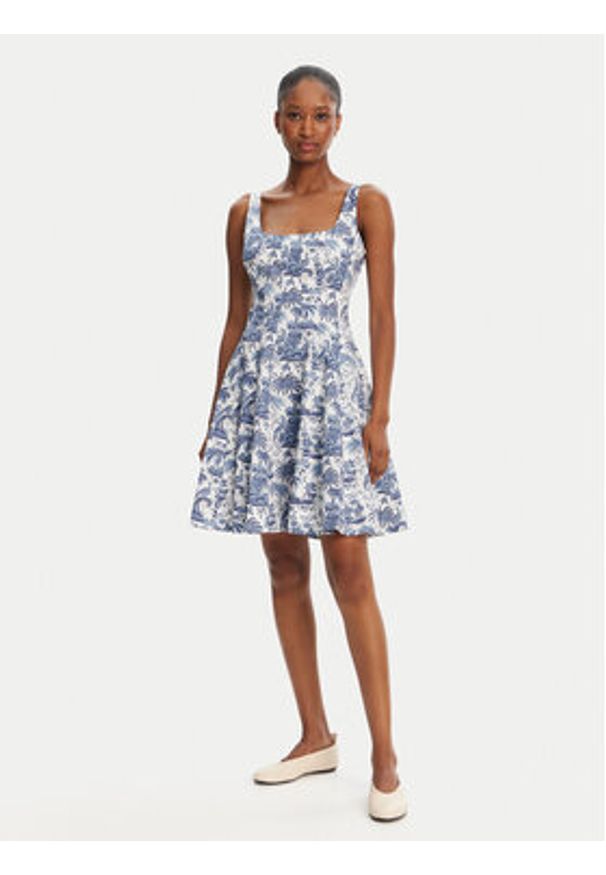 STAUD Sukienka letnia Wells 148-7502 Niebieski Regular Fit. Kolor: niebieski. Materiał: bawełna. Sezon: lato