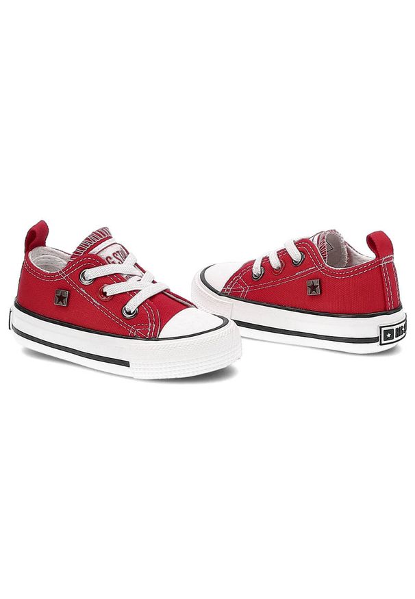 Big-Star - Czerwone Trampki Big Star Dziecięce Buty Wsuwane. Zapięcie: bez zapięcia. Kolor: czerwony. Materiał: guma, materiał. Szerokość cholewki: normalna