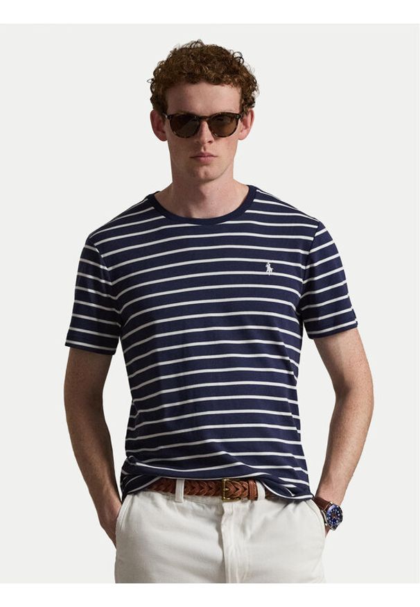 Polo Ralph Lauren T-Shirt 710B16648001 Granatowy Regular Fit. Typ kołnierza: polo. Kolor: niebieski. Materiał: bawełna