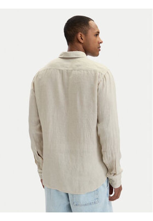 BOSS Koszula Relegant 50567579 Beżowy Regular Fit. Kolor: beżowy. Materiał: len