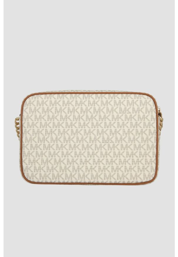 Michael Kors - MICHAEL KORS Biała listonoszka z monogramem. Kolor: biały. Styl: casual, elegancki