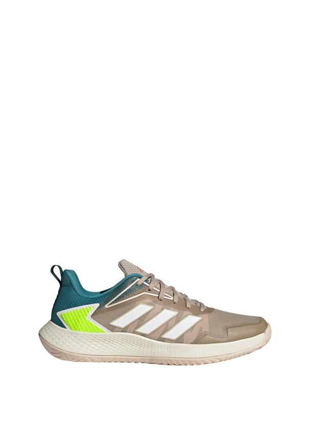 Buty do tenisa unisex Adidas Defiant Speed. Kolor: żółty, biały, beżowy, wielokolorowy. Materiał: materiał. Sport: tenis