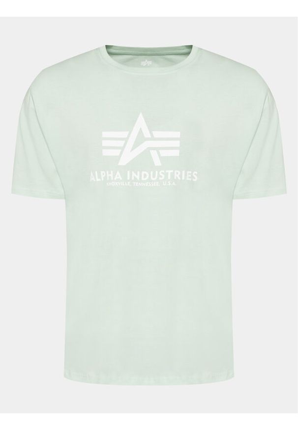 Alpha Industries T-Shirt Basic 100501 Zielony Regular Fit. Kolor: zielony. Materiał: bawełna