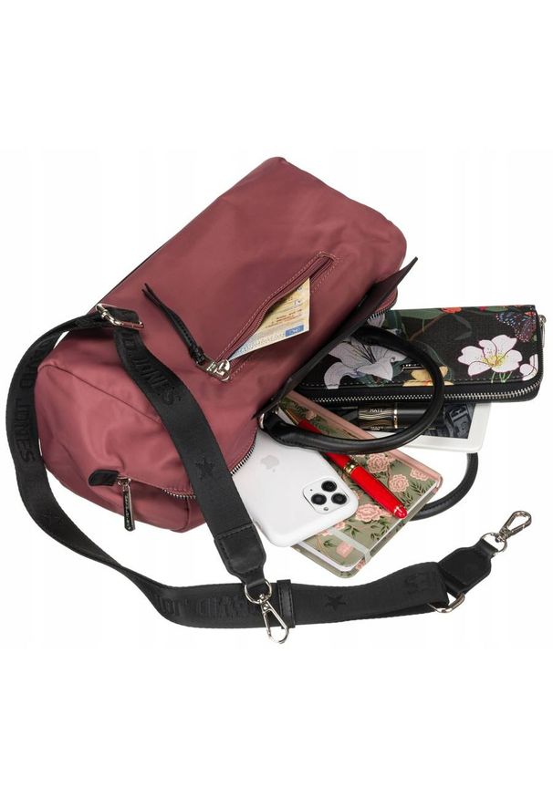 DAVID JONES - Bagietka różowa David Jones [DH] 6702-6. Kolor: różowy. Wzór: aplikacja, gładki