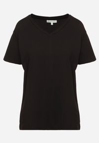 Renee - Czarny Klasyczny T-shirt z Bawełny Irithnea. Okazja: na co dzień. Kolor: czarny. Materiał: bawełna. Styl: klasyczny #3