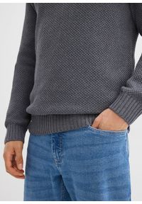 bonprix - Sweter z bawełny z recyklingu. Kolor: niebieski. Materiał: bawełna #3
