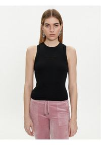 Juicy Couture Top Beckham JCBLV223811 Czarny Slim Fit. Kolor: czarny. Materiał: bawełna