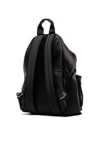 PALM ANGELS - Czarny plecak z logo. Kolor: czarny. Materiał: nylon. Wzór: paski