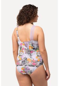 ULLA POPKEN - Damski Kostium kąpielowy zegarki miękkie miseczki dzielone ramiączko. Kolekcja: plus size. Kolor: żółty. Materiał: elastan, poliamid, materiał