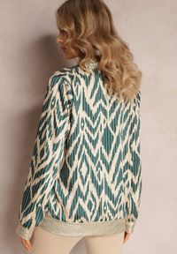 Renee - Ciemnozielona Połyskująca Bluza typu Bomberka Zasuwana Niatas. Kolor: zielony. Materiał: tkanina #5