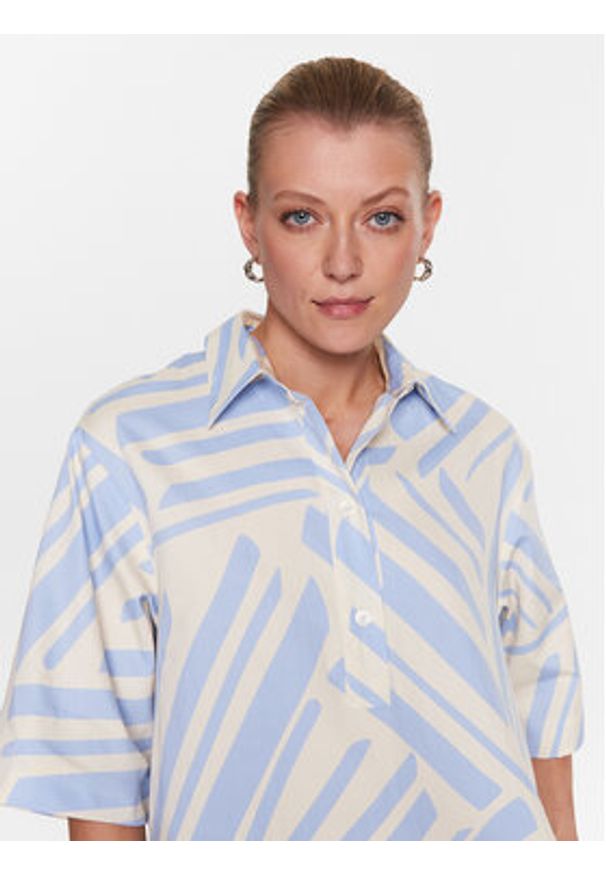 Seidensticker Sukienka codzienna 60.135012 Niebieski Regular Fit. Okazja: na co dzień. Kolor: niebieski. Materiał: bawełna. Typ sukienki: proste. Styl: casual