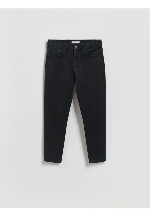 Reserved - Jeansy skinny z efektem sprania - czarny. Kolor: czarny