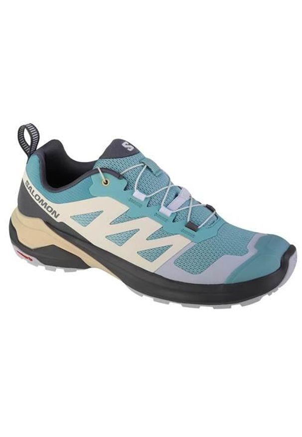 salomon - Buty do biegania damskie Salomon x-adventure. Kolor: niebieski, wielokolorowy. Materiał: syntetyk, materiał, tkanina, guma. Szerokość cholewki: normalna. Sport: bieganie