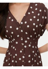 Vero Moda Sukienka letnia Elisa 10348019 Brązowy ciemny Regular Fit. Kolor: brązowy. Materiał: wiskoza. Sezon: lato #3