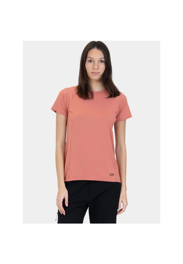 MOUNTAIN HARDWEAR - Koszulka sportowa damska Mountain Hardwear Crater Lake. Kolor: czerwony. Materiał: materiał. Długość rękawa: krótki rękaw. Długość: krótkie. Sport: turystyka piesza