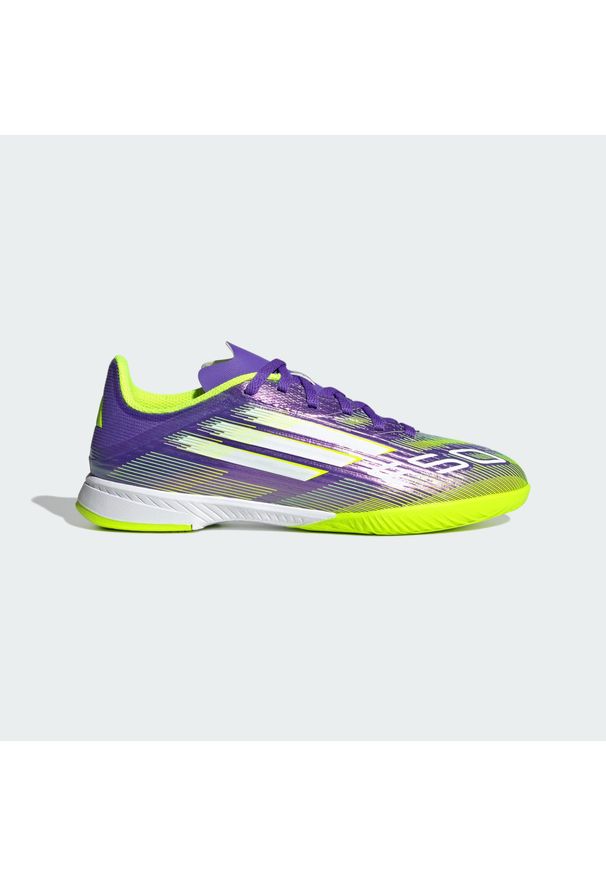 Adidas - Buty F50 League Indoor Kids. Kolor: fioletowy, biały, wielokolorowy, żółty. Sport: piłka nożna