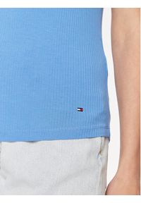 TOMMY HILFIGER - Tommy Hilfiger Top WW0WW38635 Niebieski Slim Fit. Kolor: niebieski. Materiał: wiskoza #5