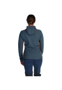 Bluza polarowa damska Rab Capacitor Hoody z kapturem. Typ kołnierza: kaptur. Kolor: niebieski. Materiał: polar