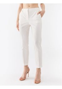 Pinko Spodnie materiałowe Bello 100155 A0HO Biały Slim Fit. Kolor: biały. Materiał: syntetyk