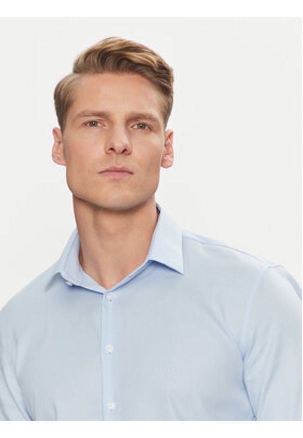 Calvin Klein Koszula Non Iron Tonal Strct Slim Shirt K10K113848 Niebieski Regular Fit. Kolor: niebieski. Materiał: bawełna